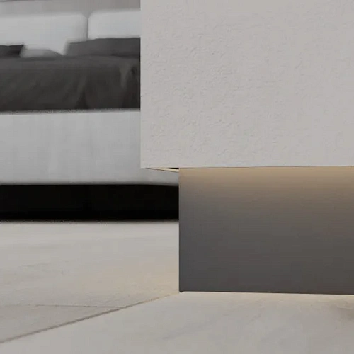 СКРЫТЫЙ ПЛИНТУС ЧЕРНЫЙ МАТОВЫЙ ПЛИНТУС  ЛИКОРН ЛАЙН