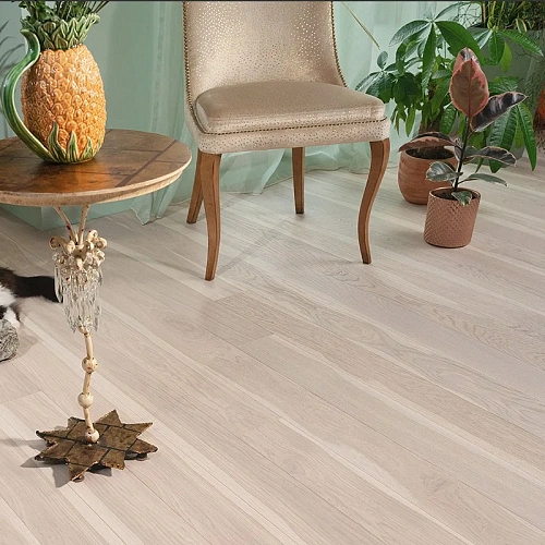 Белоснежный ПАРКЕТНАЯ ДОСКА COSWICK ТРЁХСЛОЙНАЯ Вековые традиции дуб