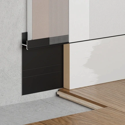 СКРЫТЫЙ ПЛИНТУС ЧЕРНЫЙ МАТОВЫЙ ПЛИНТУС  ЛИКОРН ЛАЙН