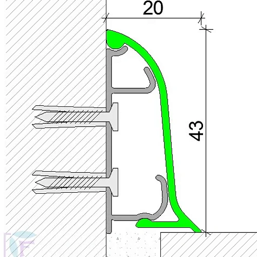 КРЕПЁЖНАЯ КЛИПСА АЛЮМ. ПЛИНТУС  FEZARD