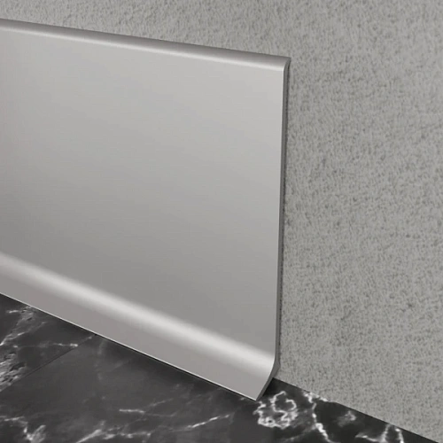 ПЛИНТУС ПЛОСКИЙ 80 мм СЕРЕБРО ПЛИНТУС  FEZARD