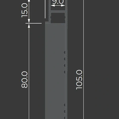 СКРЫТЫЙ ПЛИНТУС С-02.2.1 СО ВСТАВКОЙ ПОД ПОКРАСКУ К-27.80 ПЛИНТУС  ЛИКОРН ЛАЙН