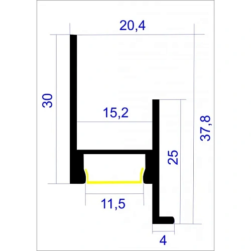 ПРОФИЛЬ ДЛЯ ГКЛ СВЕТОДИОДНЫЙ ПЛИНТУС  FEZARD