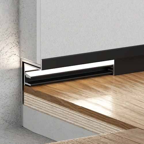 ТЕНЕВОЙ ПЛИНТУС ДЛЯ ПОДСВЕТКИ ЧЁРНЫЙ ПЛИНТУС  ЛИКОРН ЛАЙН