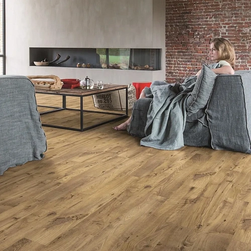 КАШТАН ВИНТАЖНЫЙ НАТУРАЛЬНЫЙ КВАРЦ ВИНИЛ QUICK STEP LVT ALPHA VINYL BLOS
