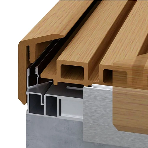 F - ПРОФИЛЬ (WPC + АЛЮМ.) MAPLE ТЕРРАСНАЯ ДОСКА  LEGRO ULTRA NATURALE в интерьере № 46170