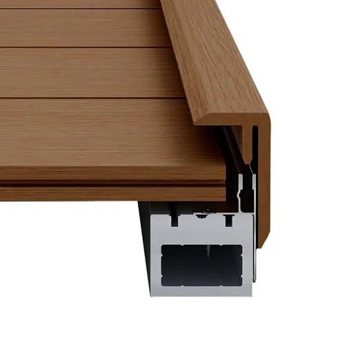 F - ПРОФИЛЬ (WPC + АЛЮМ.) TEAK ФАСАДНАЯ ДОСКА  LEGRO NATURAL WALL PANELS № 46188