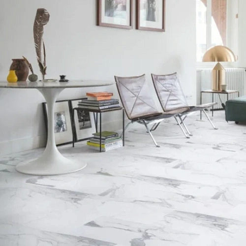 МРАМОР БЕЛЫЙ КВАРЦ ВИНИЛ QUICK STEP LVT VOLCANO
