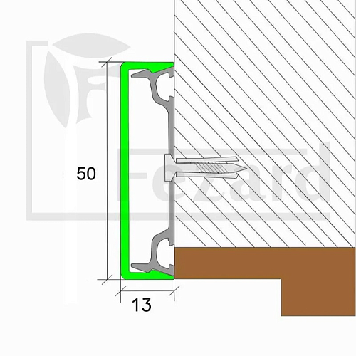 НАЛИЧНИК ДВЕРНОЙ АЛЮМИНИЕВЫЙ АНОДИРОВАННЫЙ ПЛИНТУС  FEZARD