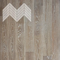 ДУБ НАТУР СОСТАРЕННЫЙ ВЫБЕЛЕННЫЙ ИНЖЕНЕРНАЯ ДОСКА  LAB ARTE  ФРАНЦУЗСКАЯ ЁЛКА CHEVRON для пола