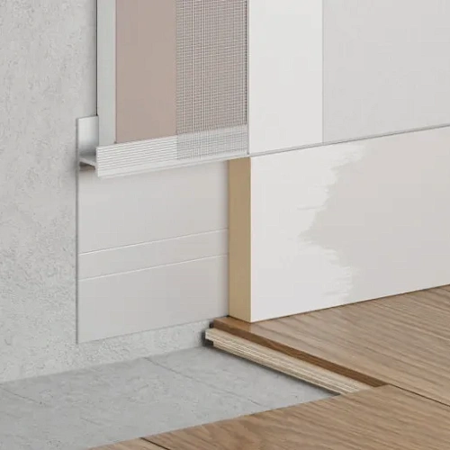 СКРЫТЫЙ ПЛИНТУС С-02.2.1 СО ВСТАВКОЙ ПОД ПОКРАСКУ К-27.80 ПЛИНТУС  ЛИКОРН ЛАЙН