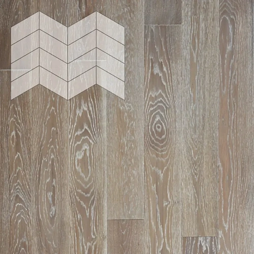 ДУБ СЕЛЕКТ СОСТАРЕННЫЙ ВЫБЕЛЕННЫЙ 60° ИНЖЕНЕРНАЯ ДОСКА LAB ARTE ФРАНЦУЗСКАЯ ЁЛКА CHEVRON для пола