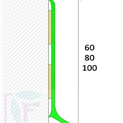 ПЛИНТУС ПЛОСКИЙ 80 мм СЕРЕБРО